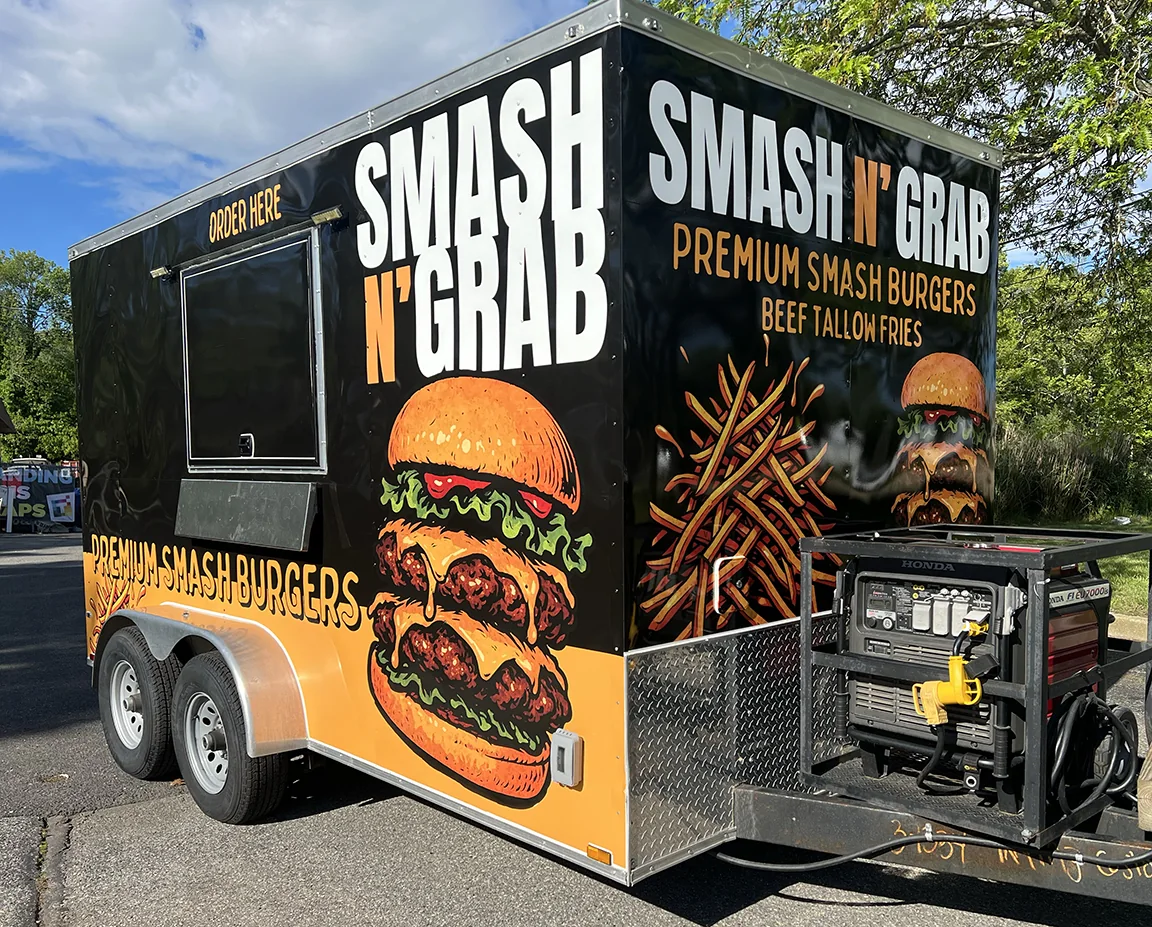 Food trailer graphics for food service by Typestries Sign & Digital in New Jersey